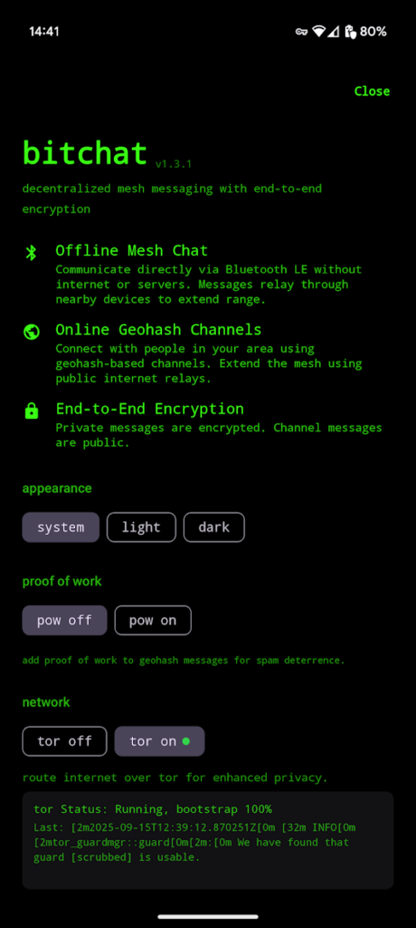 Мессенджер Bitchat